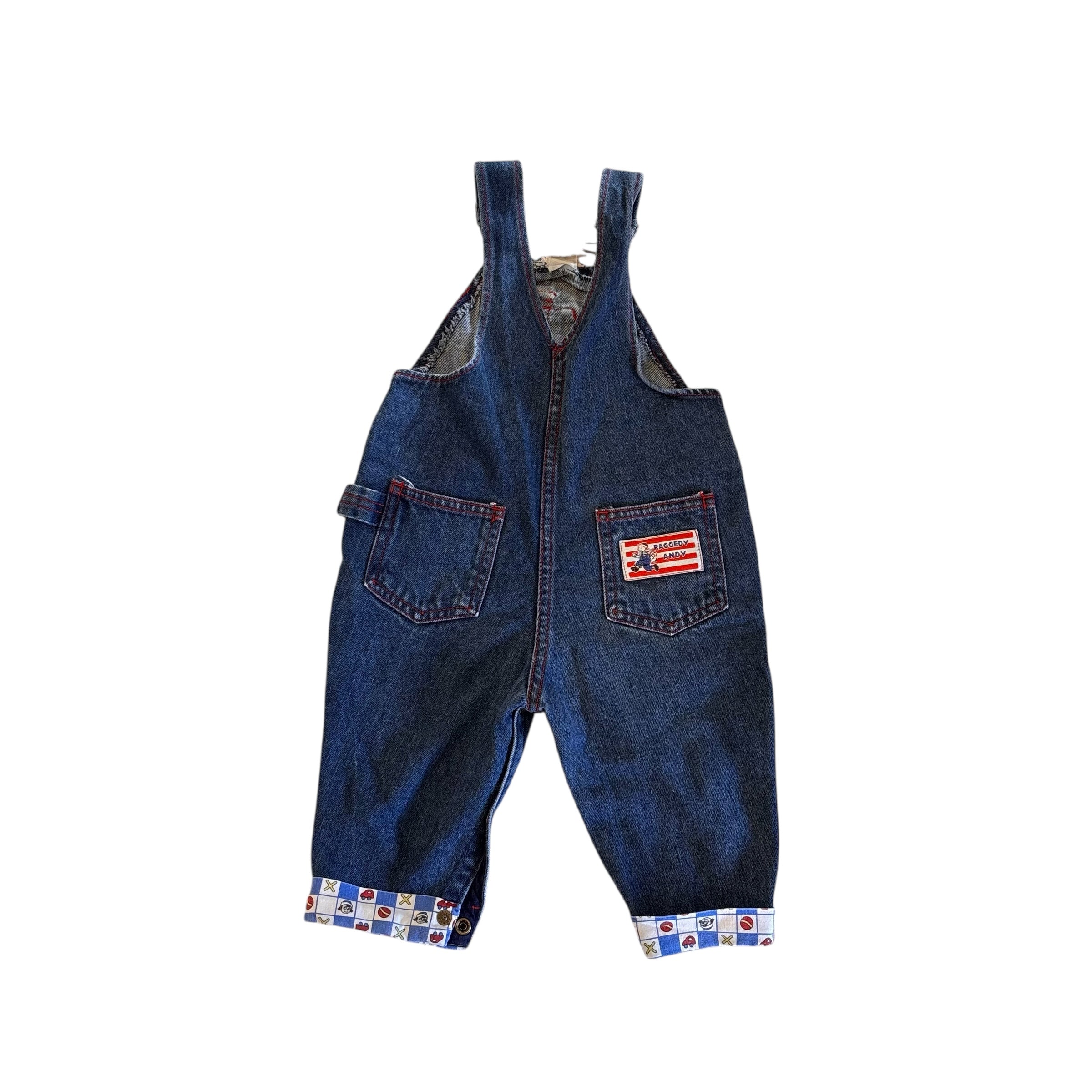 Vintage Raggedy Andy overalls (12m)